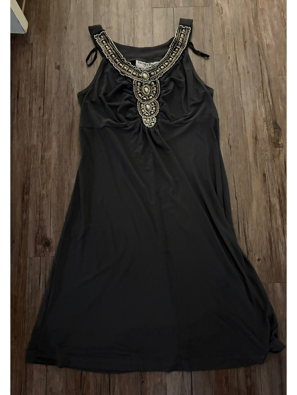 Another Thyme Dark Grey Sleeveless Sequined Maxi Dress Y2K